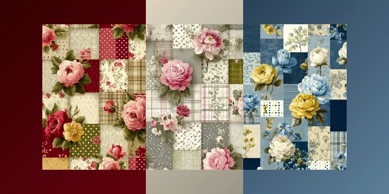 Vintage Floral Shabby Chic Patchwork generated by undefined