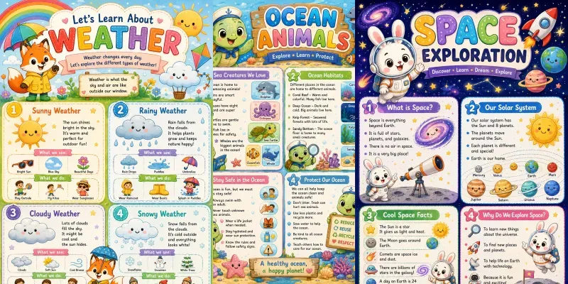 Cute Kids Worksheets generated by undefined