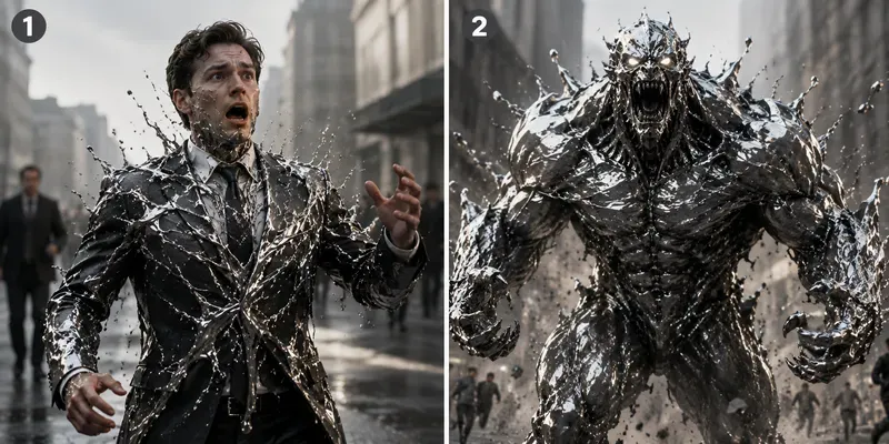 Liquid Metal Monster Transformation FX generated by undefined