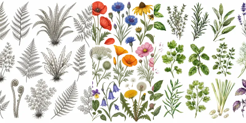 Hand Drawn Botanical Cliparts generated by undefined