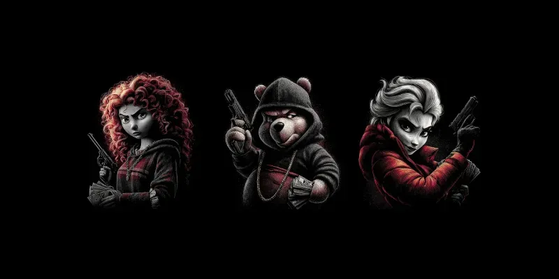 Disney Character Gangster Portraits generated by undefined