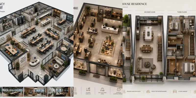 3D Isometric Floor Plan Generator generated by undefined