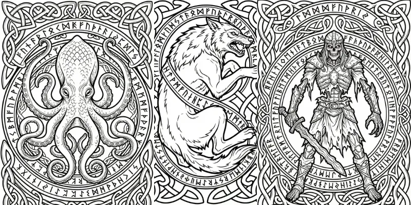 Nordic Myth Coloring Pages generated by undefined