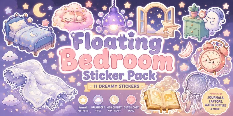 Floating Bedroom Sticker Packs generated by undefined