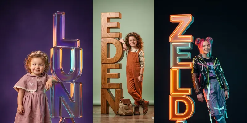 3D Giant Typography Character Portraits generated by undefined