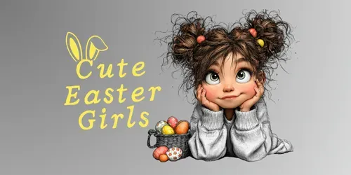 Easter Girl Clipart generated by midjourney