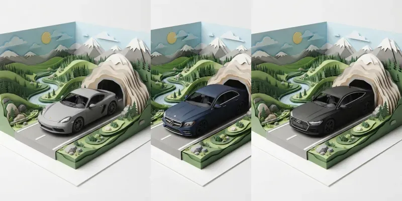 Car Miniature Paper Diorama Collections generated by undefined