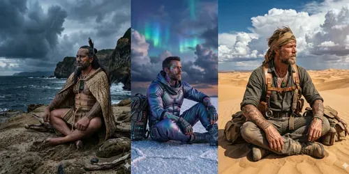 Ethereal Nomad Cinematic Tattoo Portraits generated by gemini-image