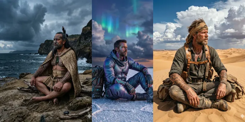 Ethereal Nomad Cinematic Tattoo Portraits generated by undefined