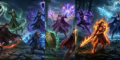 Epic 5class RPG Team Generator generated by gemini-image