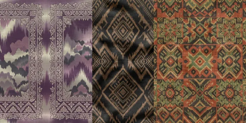 Thai Mudmee Silk Seamless Patterns generated by undefined