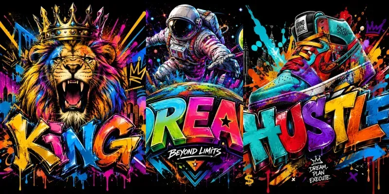 Vibrant Graffiti Pop Art Designs generated by undefined