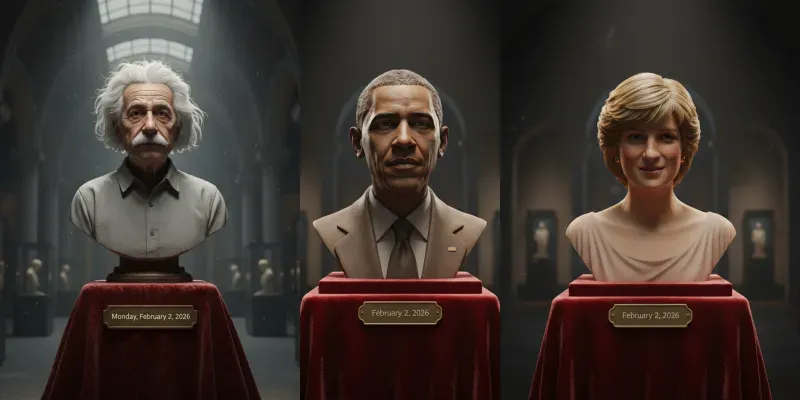 Famous Figures As Museum Sculptures generated by undefined