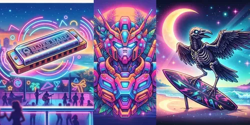 80s Tropical Airbrush Art generated by gemini-image