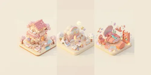 Kawaii Pastel 3D Isometric World Generator generated by gemini-image