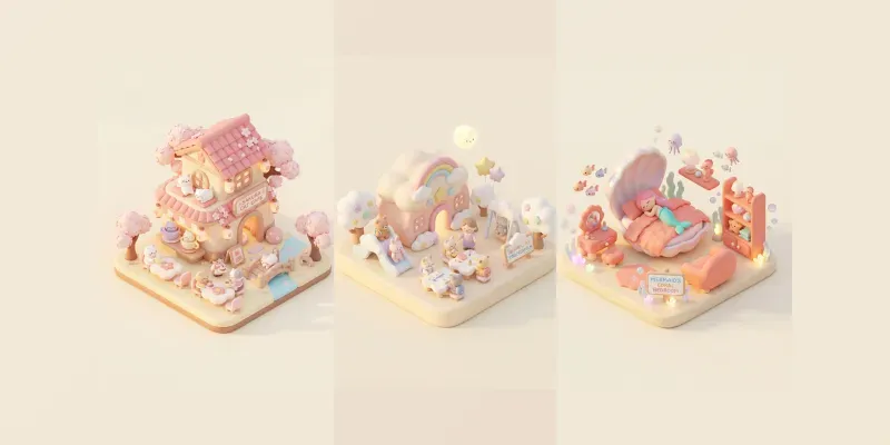 Kawaii Pastel 3D Isometric World Generator generated by undefined