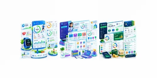 Health Dashboard 4 Design Concepts generated by chatgpt-image