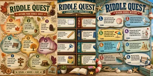 Riddle Quest Scavenger Hunt Generator generated by chatgpt-image