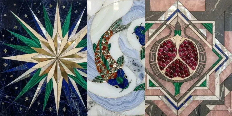 Opus Sectile Luxury Mineral Inlays generated by undefined