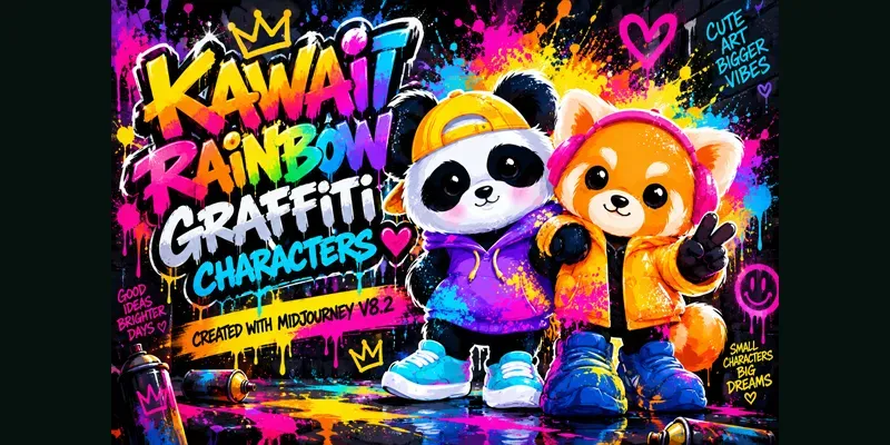 Kawaii Rainbow Graffiti Characters generated by undefined