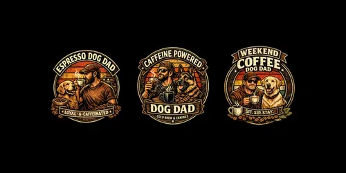 Vintage Grunge Dog Dad Coffee Roasters generated by chatgpt-image