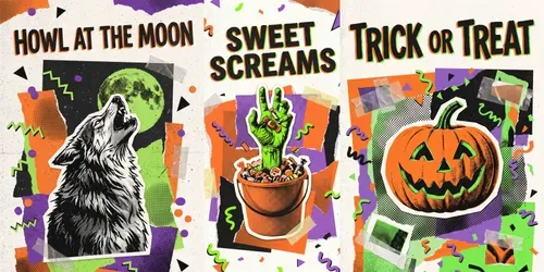 90s Retrogrunge Halloween Posters generated by gemini-image