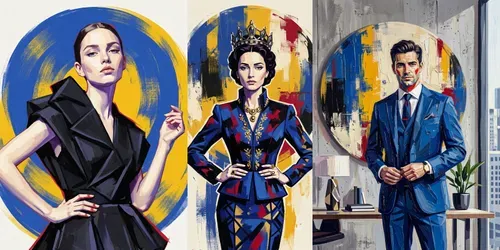 Contemporary Neopop Portraits generated by gemini-image