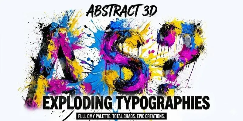 Abstract 3D Exploding Typographies generated by undefined