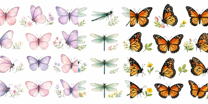 Watercolor Butterfly Insect Clipart generated by undefined