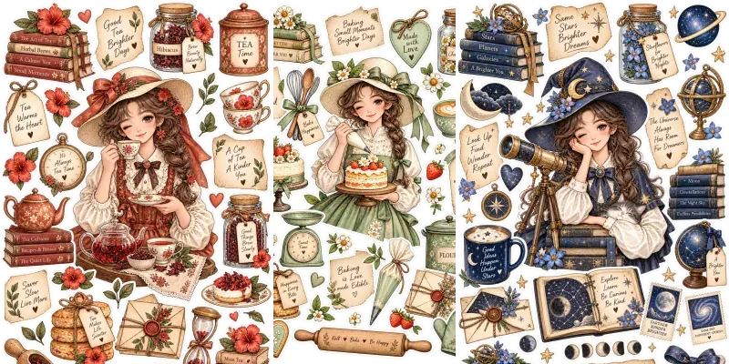 Aesthetic Junk Journal Sticker Packs