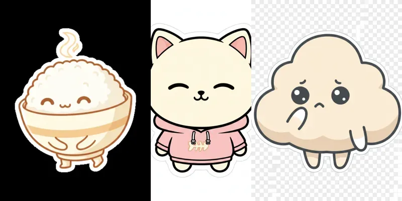 Consistent Cute Sticker Characters generated by undefined