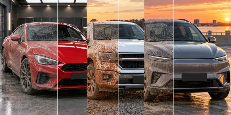 Car Detailing Dirty Vs Clean Ad Images