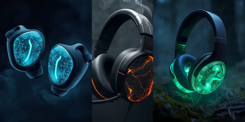 Futuristic Bioluminescent Audio Gear generated by undefined