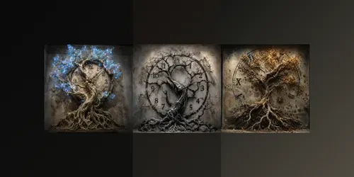 Eternal Tree Clock Surreal Wall Designs generated by chatgpt-image