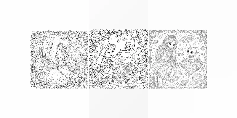 Whimsical Fairytale Coloring generated by undefined