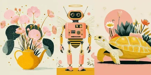 Vintage Modern Folk Art Illustrations generated by midjourney