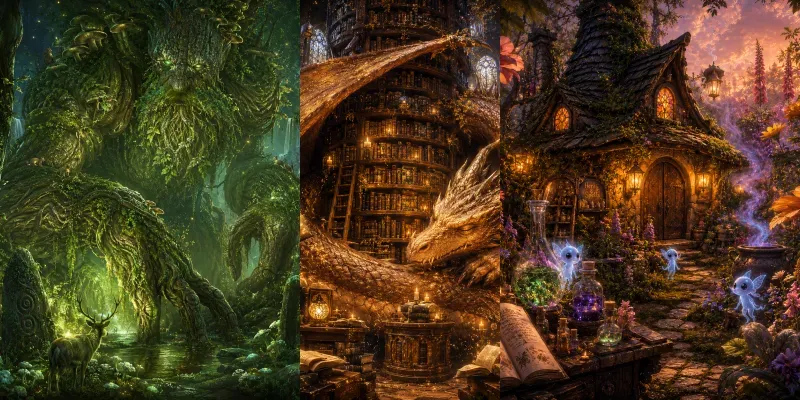 Enchanted Fantasy Wall Art Collections generated by undefined