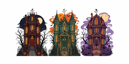 Haunted Victorian House Line Art generated by chatgpt-image