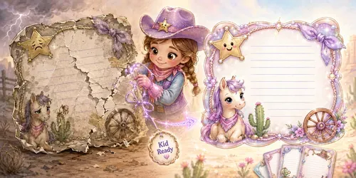Western Printable Writing Cards Kids generated by chatgpt-image
