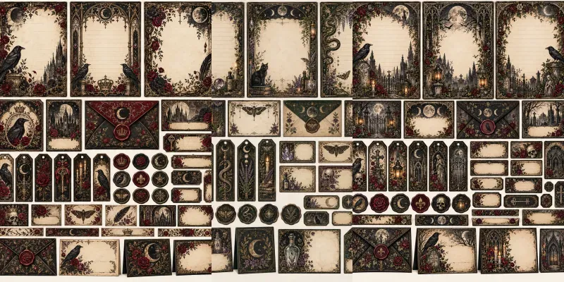Gothic Halloween Stationery Sets