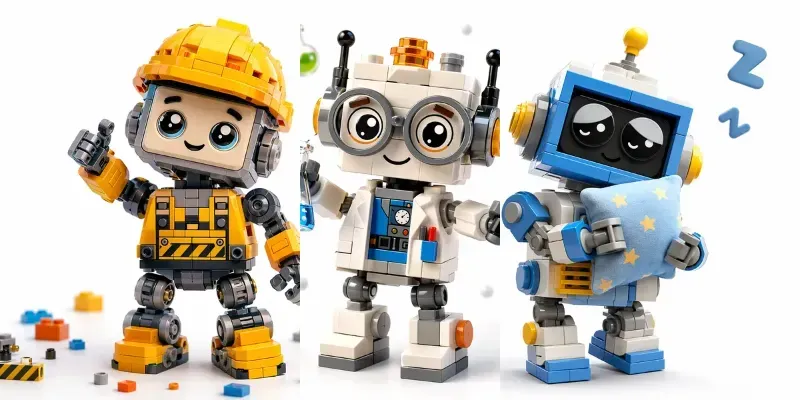 Cute Legostyle Robot Characters generated by undefined