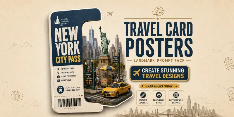 Travel Card Landmark Posters generated by undefined
