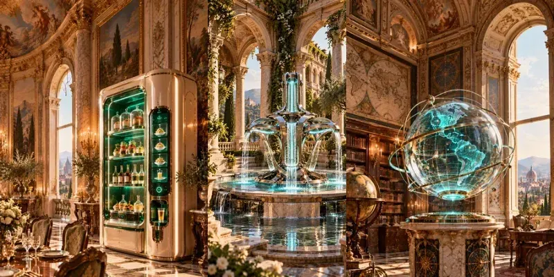 Old Palazzos Utopia And Futuristic Objects