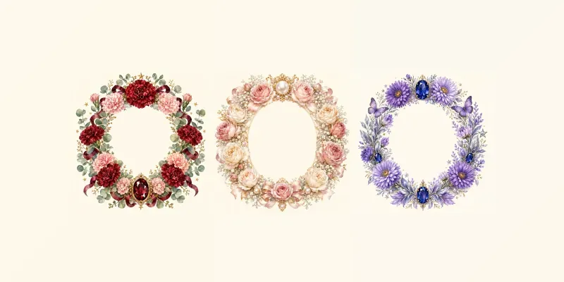 Luxury Birth Flower Crests generated by undefined