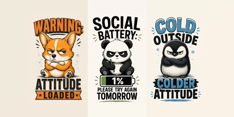 Cute Sarcastic Animal Tshirts generated by undefined