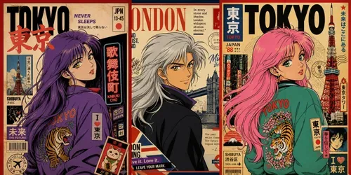 90s Retro Anime Posters generated by leonardo