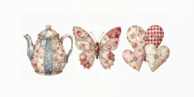 Vintage Watercolor Fabric Cliparts