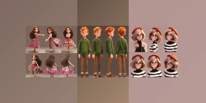 3D Pixar Characters Sheets generated by undefined