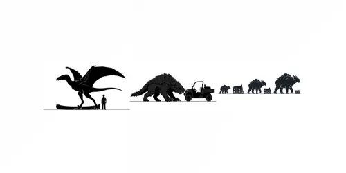 Creature Scale Silhouette Cards generated by gemini-image