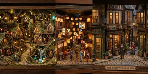 Miniature Book Nooks generated by gemini-image